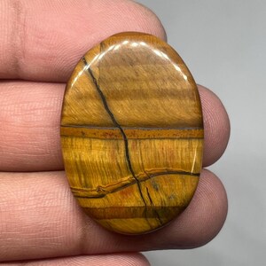 AAA++ Quality Natural Tiger Eye Gemstone Cabochon Oval Shaped Gold Tiger Eye Gemstone Flat Back Jewelry Making Stone Gift For Her 35X25X4 MM