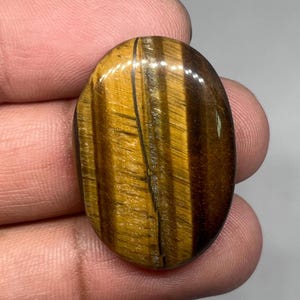 Large Natural Tiger Eye Cabs Oval Shaped Tiger Eye Semi Precious Loose Gemstone Chatoyant Stone Jewelry Making Stone Gift For Her 31X21X6 MM