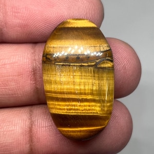 Superior Quality Natural Tiger Eye Cabochon Oval Shaped Polished Yellow Tiger Eye Gemstone Jewelry Making Stone Gift For Her 30X18X6 MM