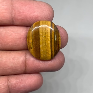 AAA+++ Quality Natural Tiger Eye Cabochon Oval Shaped Tiger Eye Semi Precious Loose Gemstone Jewelry Making Stone Gift For Her 25X21X5 MM