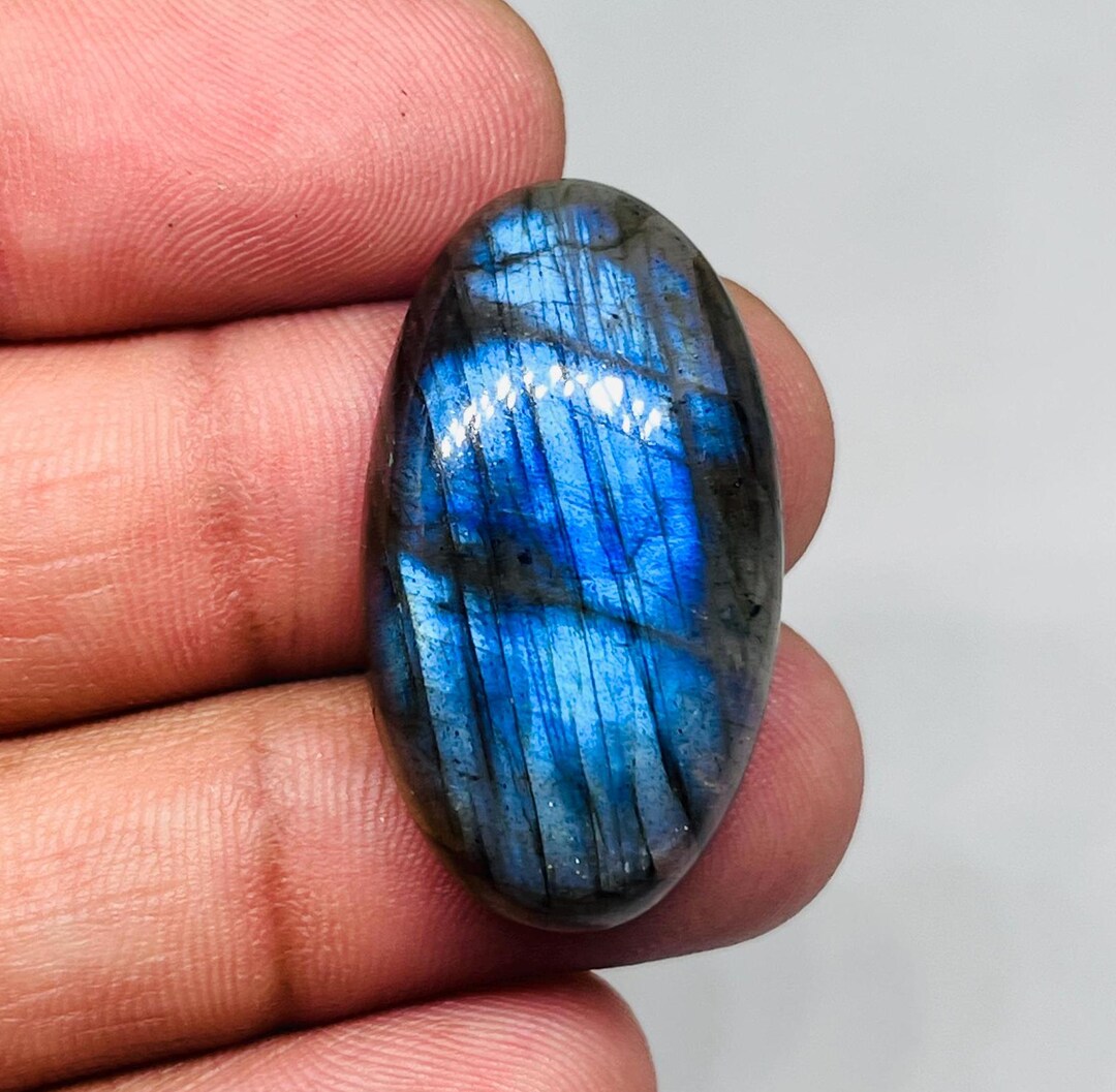Spectrolite Blue Blue Flashy Spectrolite Labradorite Cabochon: Oval Gemstone (31X18X7 MM ...