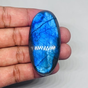 Iridescent Labradorite Cabochon: Oval Gemstone for Jewelry Making (58x28x9mm, 117.6 Carat