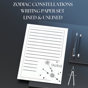 Constellations Stationery Printable, Zodiac Stationary, Celestial ...