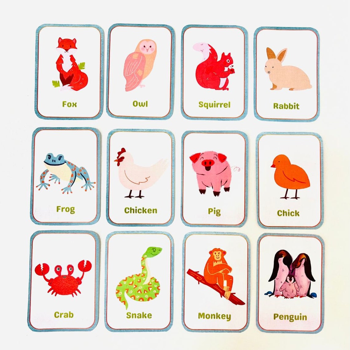 32 Printable Animal Flashcards for Kids Animals Image Cards Montessori
