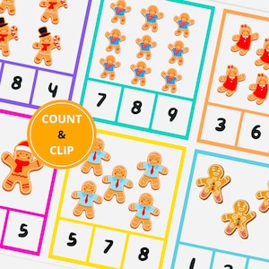Tarjetas para contar y recortar, tarjetas para contar y recortar galletas navideñas en formato PDF, tarjetas para contar y recortar para imprimir, tarjetas para contar con recortes, tarjetas para contar con recortes del 1 al 10