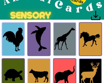 Animals High Contract Sensory Cards baby development visual stimulation sensory processing Motessori sensory calm flashcards High Contrast