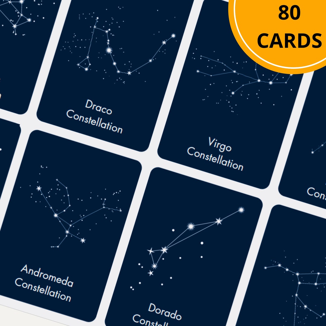 Constellations Flashcards Astronomy Flashcards Science Printable