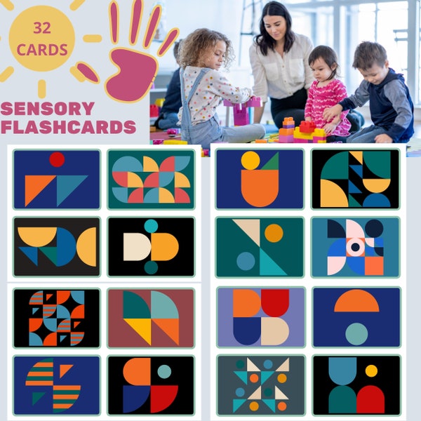 Visual pattern cards Sensory Flashcards High Contrast Cards Calming Corner Cards Sensory ADHD Cards Toddler Sensory Autism Cards Shapes card