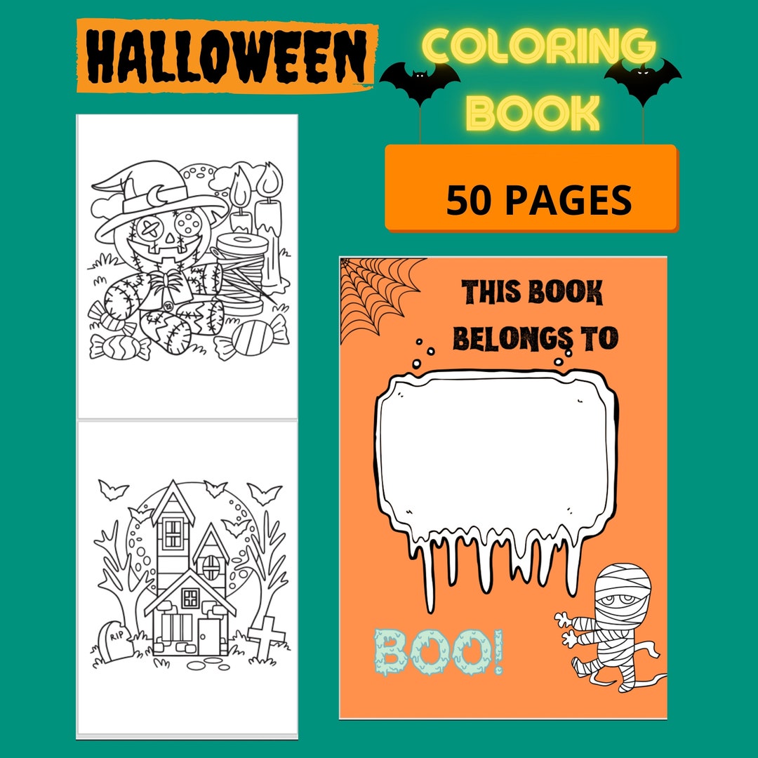 Halloween Coloring Pages for Kids Coloring Books Coloring - Etsy