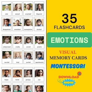 Cartes mémoire sur les émotions, Cartes de sentiments, Intelligence émotionnelle, Éducation aux émotions, Éducation spécialisée, Outils pédagogiques pour enfants, Aides parentales
