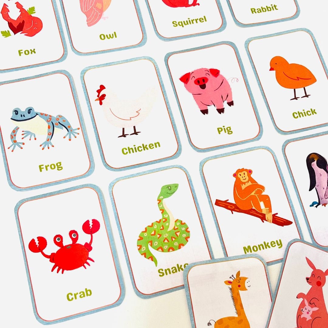 32 Printable Animal Flashcards for Kids Animals Image Cards Montessori