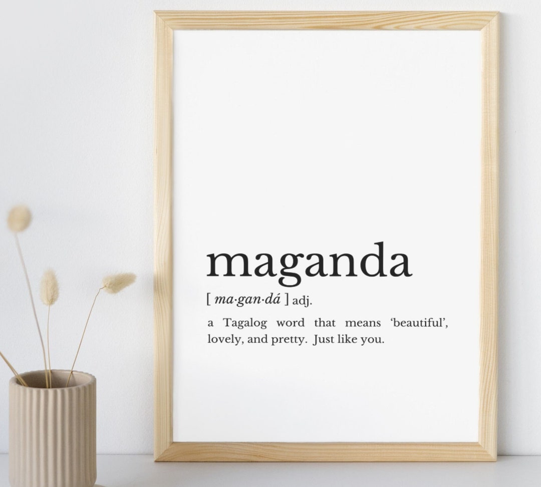Maganda Filipino Definition Art Print Filipino Word Art Philippines