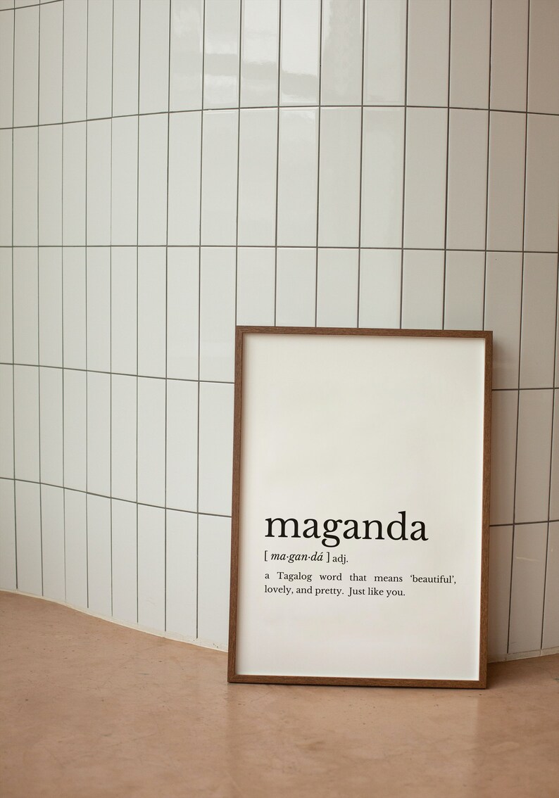 Maganda Filipino Definition Art Print Filipino Word Art Philippines