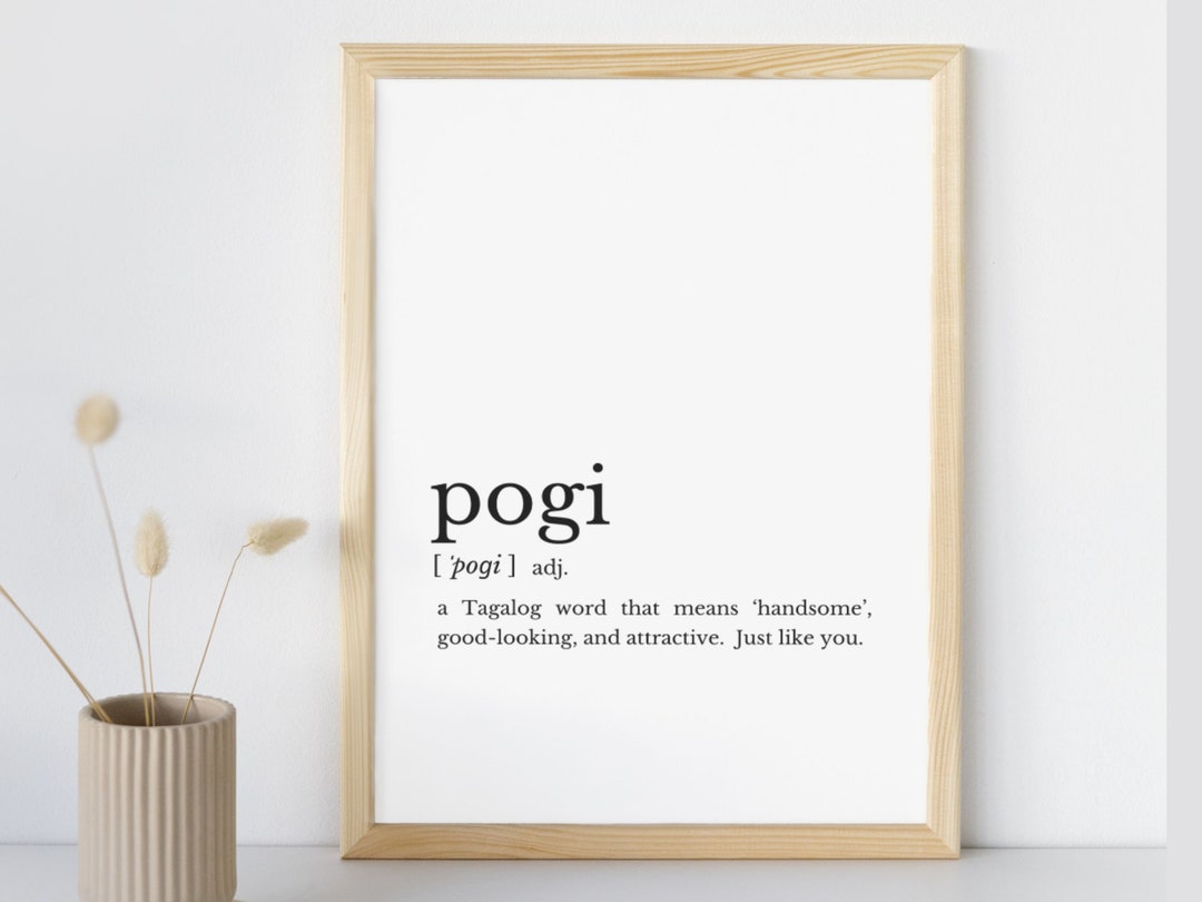 POGI Filipino Definition Art Print Filipino Word Art Philippines Gift