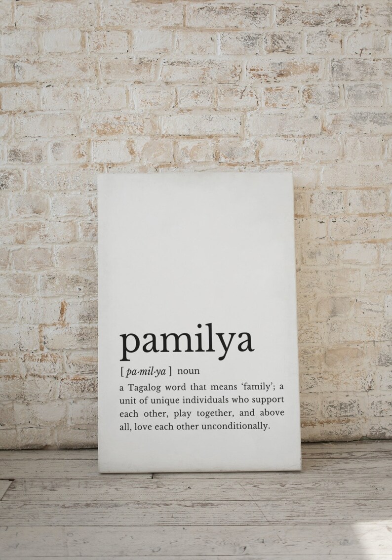 PAMILYA Filipino Definition Art Print Filipino Word Art Philippines