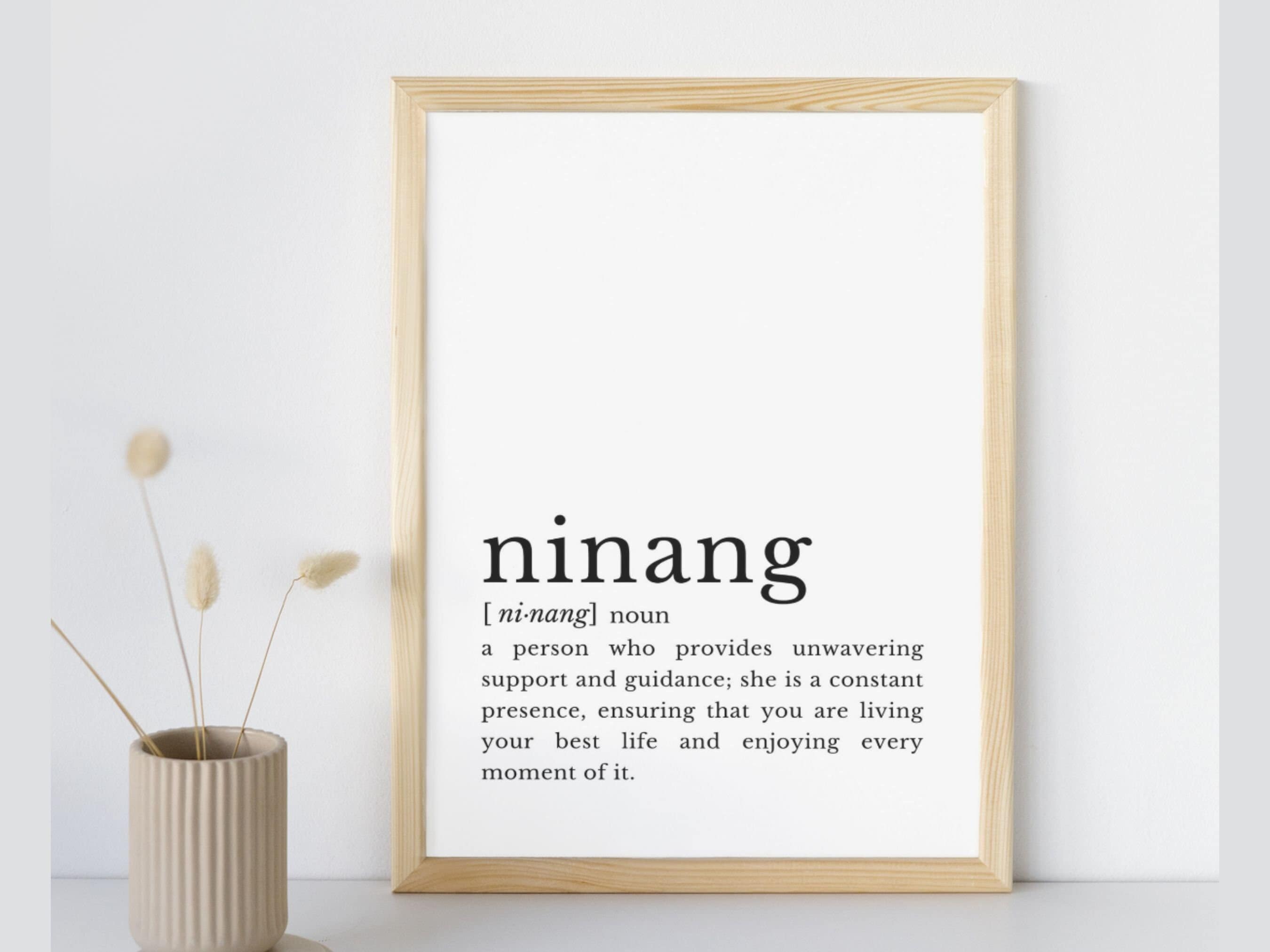 NINANG Filipino Definition Art Print Filipino Word Art Philippines Gift