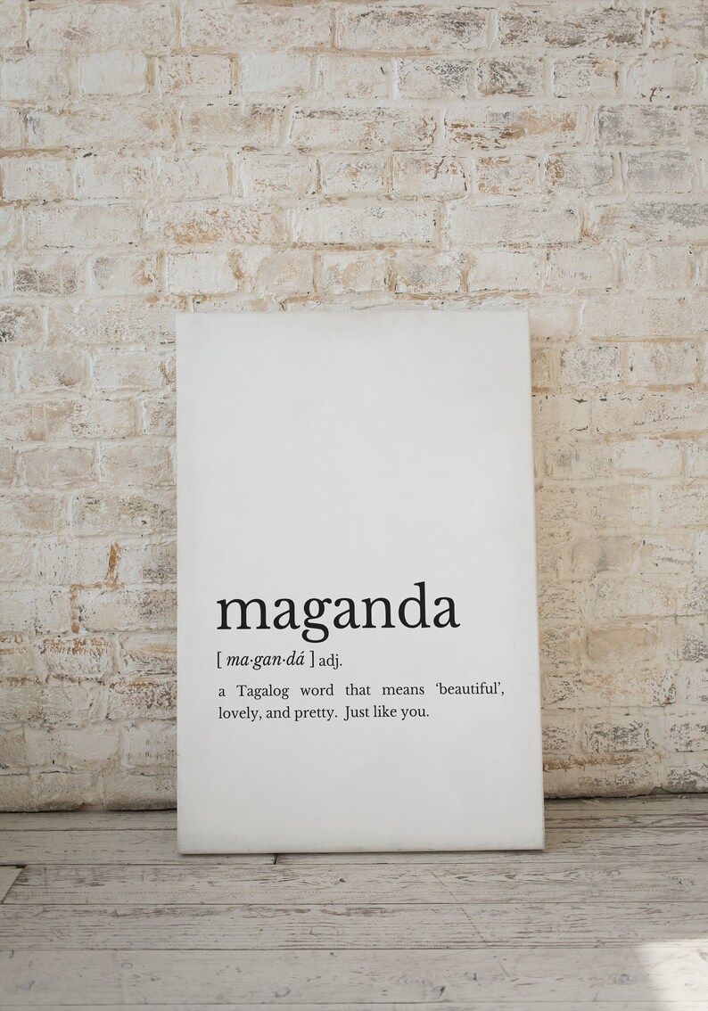 Maganda Filipino Definition Art Print Filipino Word Art Philippines