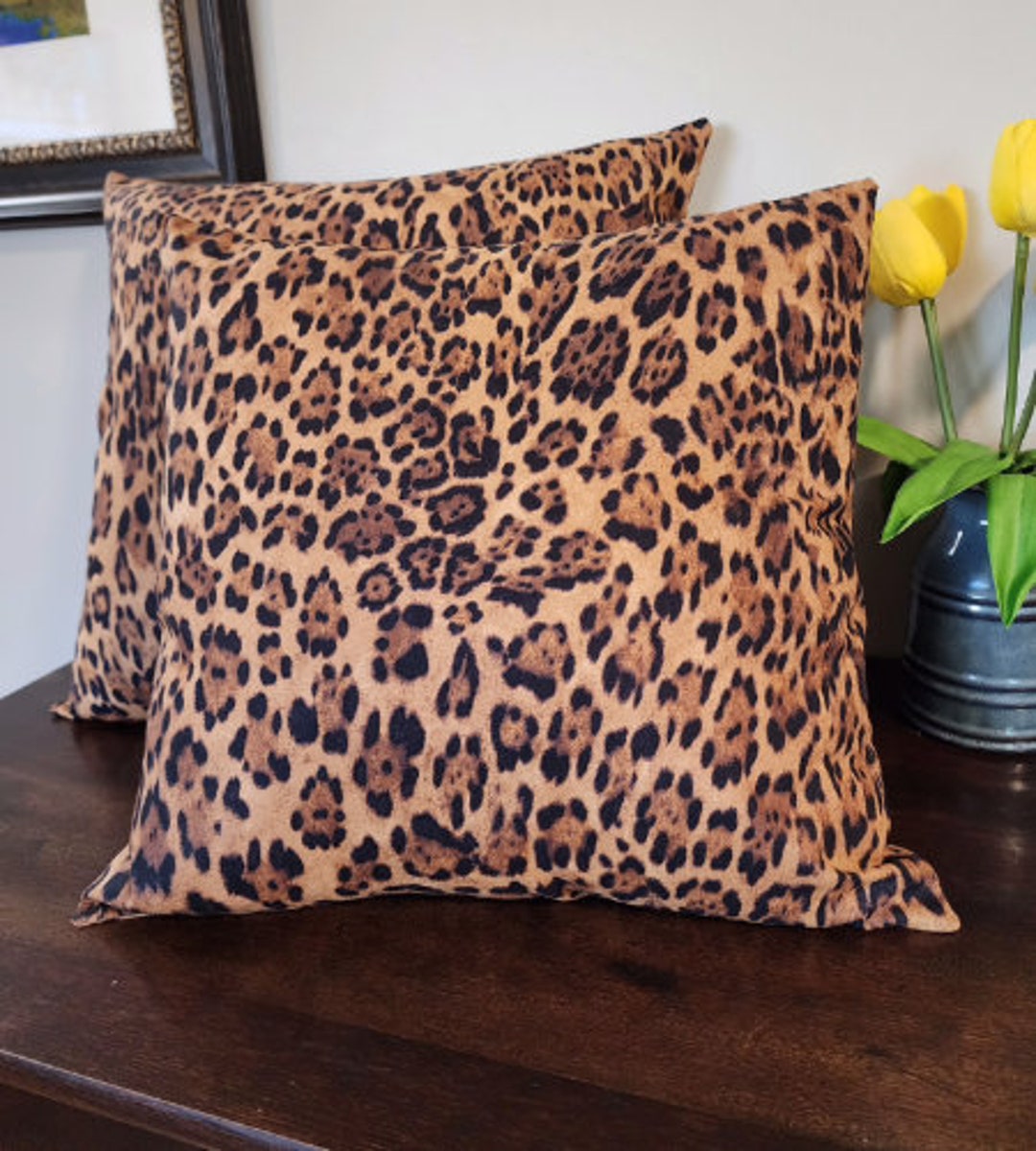 Cheetah Print Pillow Cover / Envelope Closure/ 16 X 16 or 18 X 18/ 100