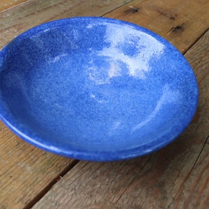 Speckled Blue Stoneware Bowl: High Fired Ceramic