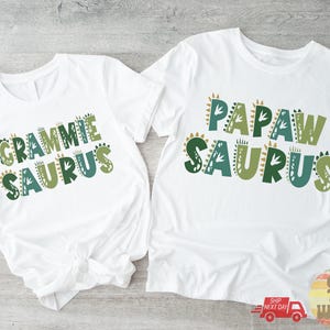 MamaSaurus/DadaSaurus Tees, Matching Family Dinosaur Birthday shirts, Kids Dino Tee, Mom/Dad Dino Tees, Mommy and Me Family Tees 1 image 3