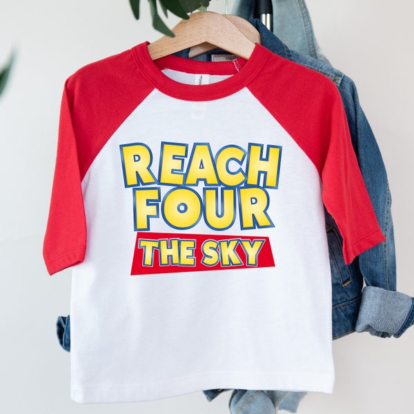 Reach for the sky shirt, Toy Story theme birthday party, 4th birthday toy story shirt, toy story 4th birthday family matching shirt 1