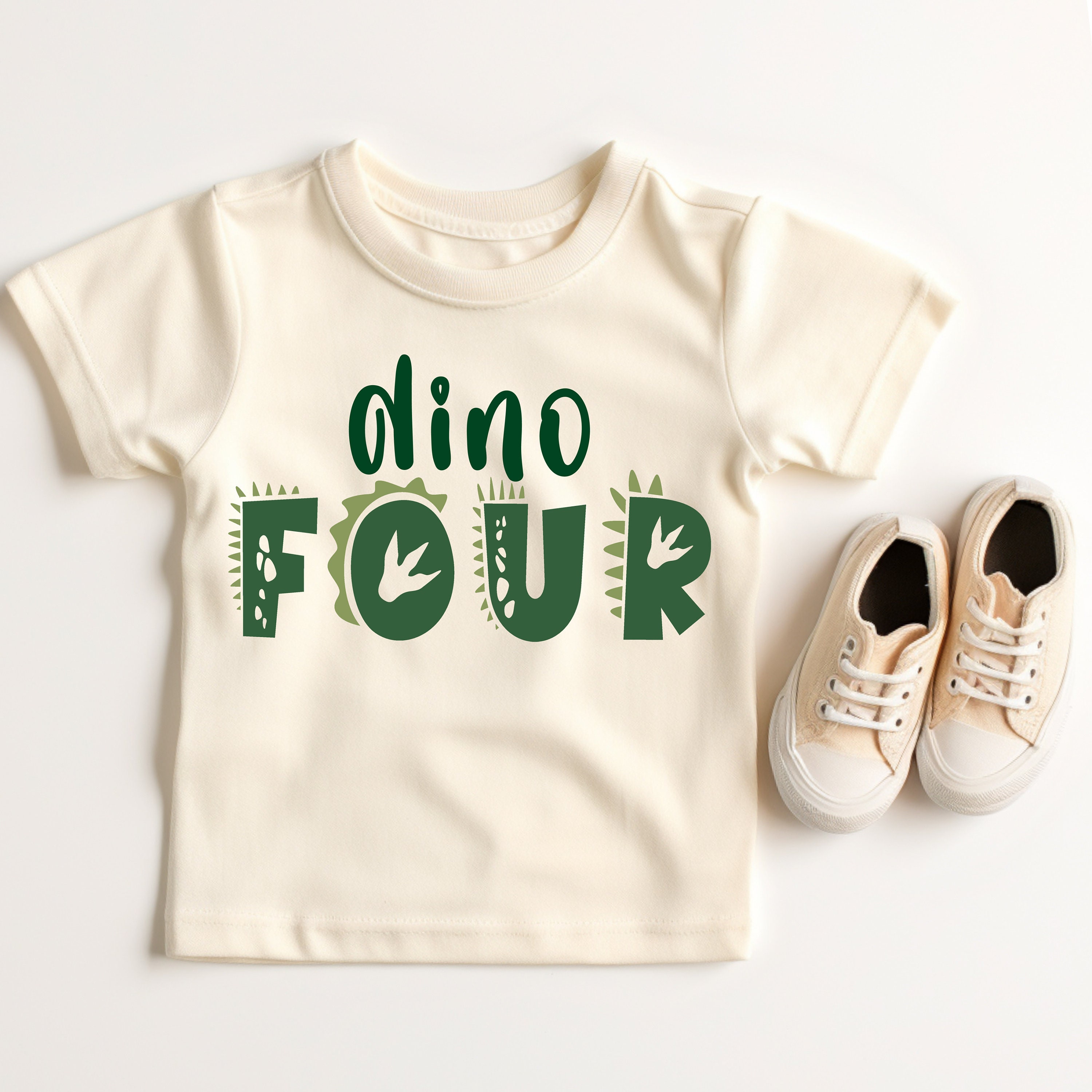 Dino FOUR Shirt, Birthday Saurus Shirt, Dinosaur Birthday Kids Tees ...
