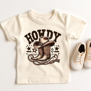 Kids Rodeo T-shirt, Howdy toddler, youth shirts, Wild West Cowboy/ Cowgirl outfit, Western Rodeo boots Shirt, Boho Western Shirt56