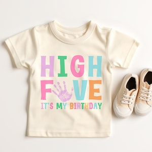 Hi 5 Five Birthday shirt, 5th birthday girl shirt, 5th birthday outfit, 5 hand fifth birthday shirt, Birthday girl 5th birthday party 1