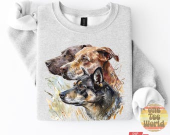 Sudadera con cuello redondo y estampado de perros de caza estilo vintage de los años 90: naturaleza, naturaleza y vida silvestre. 10