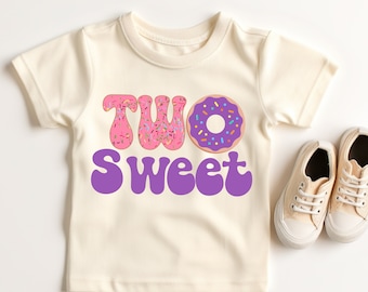 Two Sweet Donut Birthday Shirt, 2nd Birthday Girl Shirt, Two Sweet Girl Shirt, Toddler Kids Birthday Shirt, Donuts Theme Party outfit 83