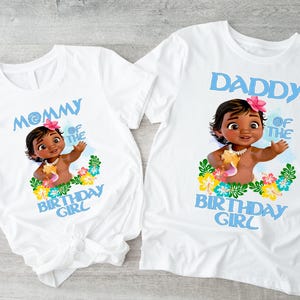 Moana Custom Birthday shirt, Custom Birthday Girl Name/Age Moana theme Birthday party, Custom Family matching shirts 44