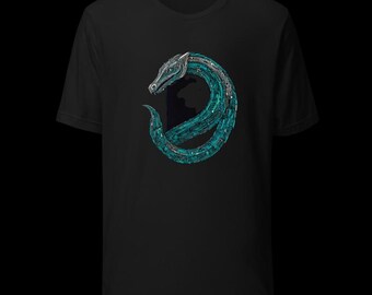 Schaltung Ouroboros | Halo Signal T-Shirt | Unisex schwarzes Shirt