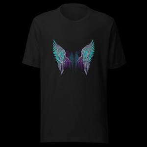Circuit Angel Wings | HaloSignal Graphic Tee | Unisex Black Shirt