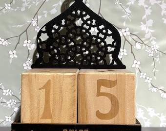 Ramadan Countdown Calendar, Wooden Islamic Decor, Muslim Gift