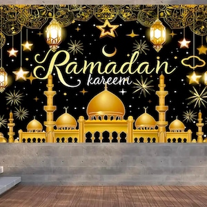 Ramadan decor / Ramadan Kareem  back drop Banner Ramadan decoration for home  Masjid ,Islamic Ramadan home decor Mosque decor Seasonal decor