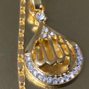 Allah pendent necklace handcrafted gold Islamic religious jewelry Muslim Gifts for Women Gift for Her Girl Minimal Everyday Jewelry
