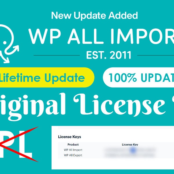 WP All Import Pro Lifetime + Genine License  lifetime Update.