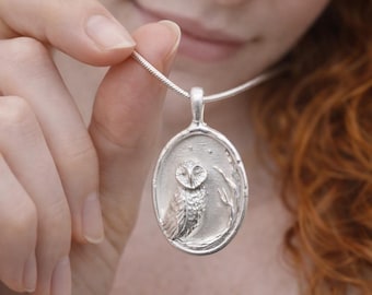 Sterling Silver Owl Necklace: Australian Wildlife Pendant