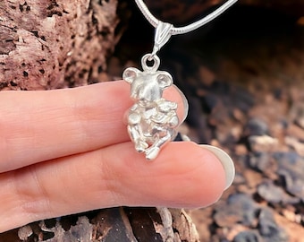 Sterling Silver Koala Necklace | Handmade Australian Animal Pendant