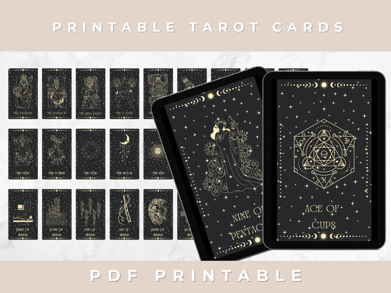 82 Printable Tarot Cards, Full Tarot Deck Etsy