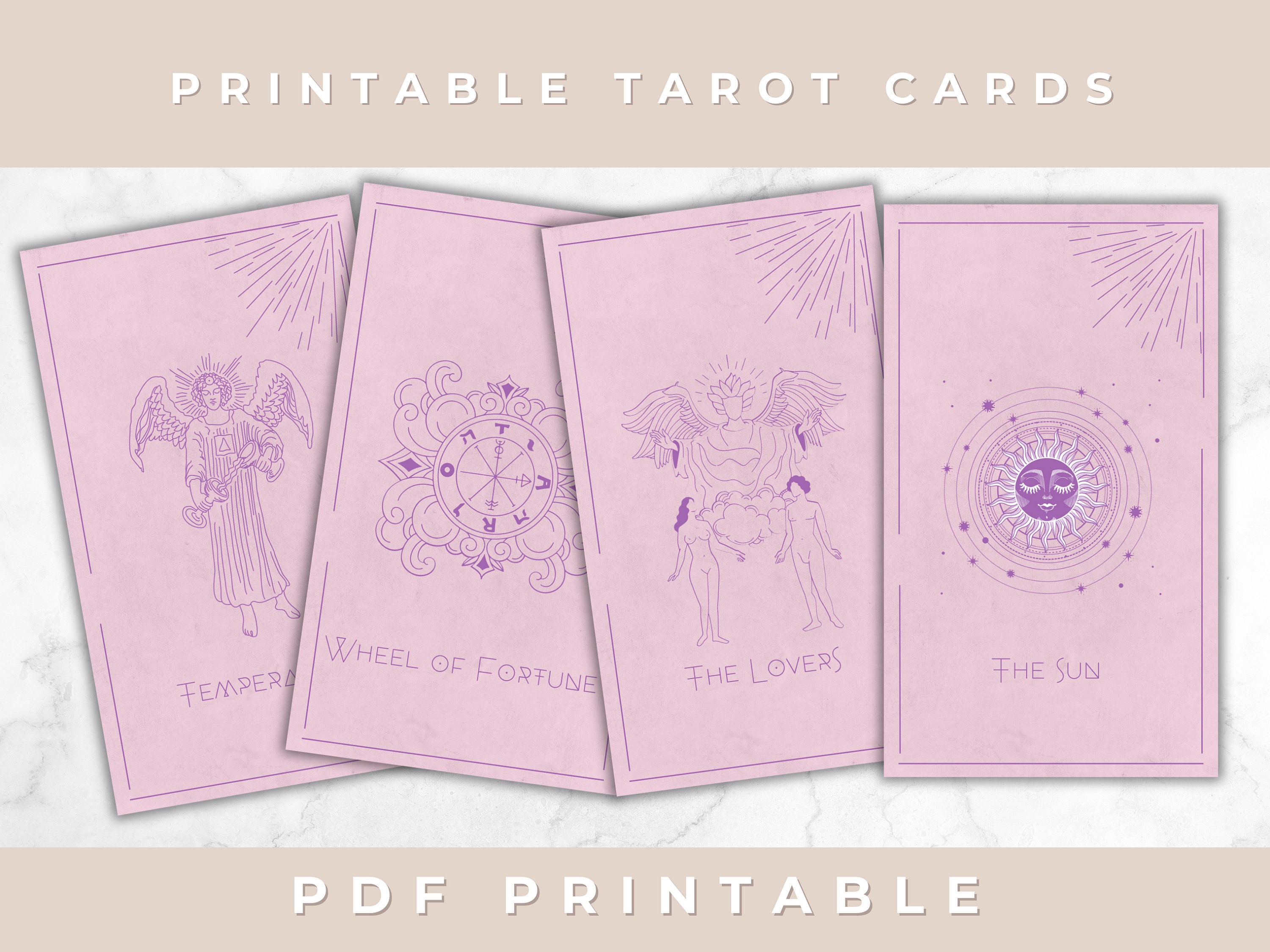 Printable Tarot Deck: Complete Major Arcana and Minor Arcana Set