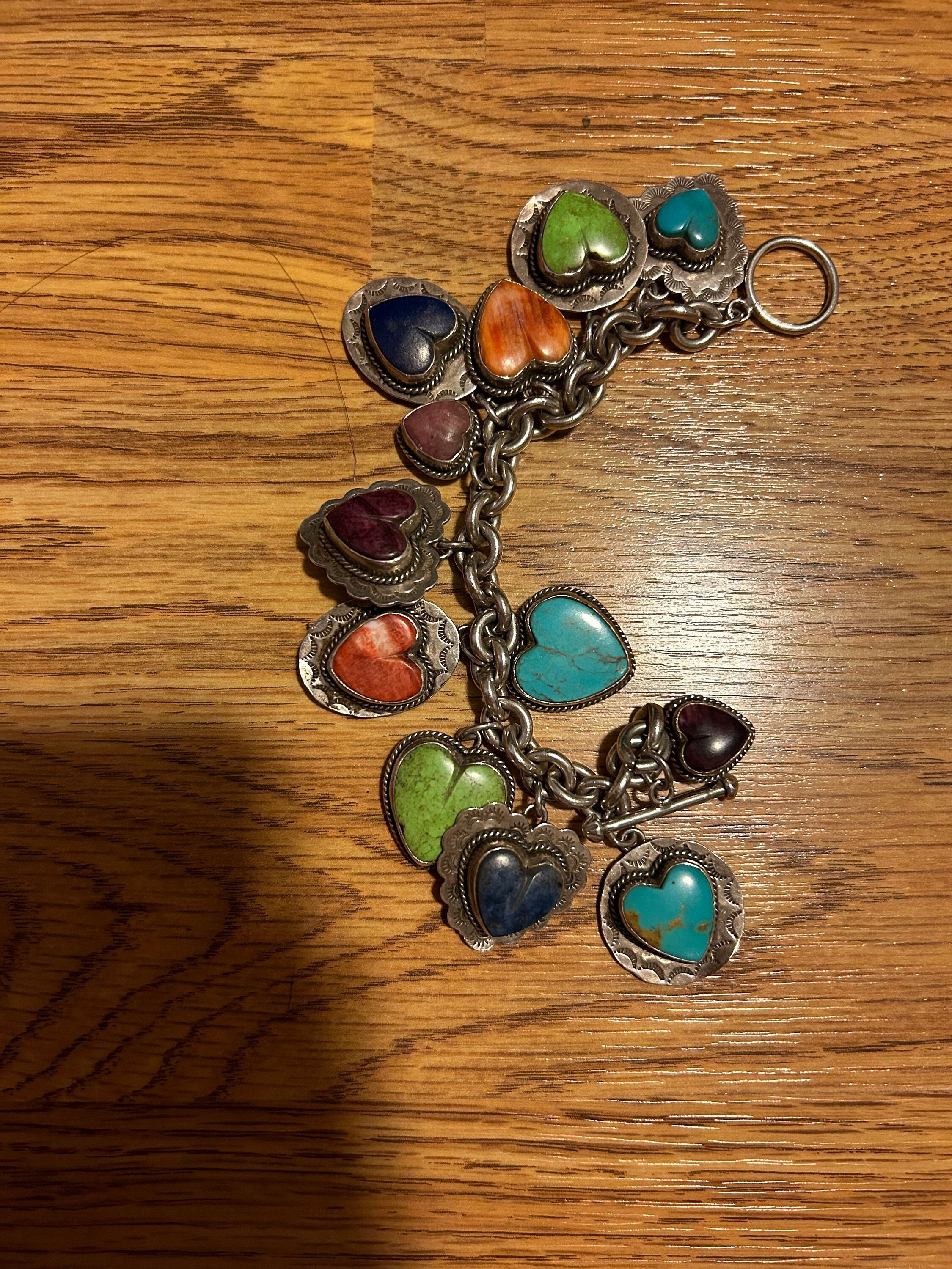 Vintage Joan Slifka Silver Gemstone Charm Bracelet Etsy