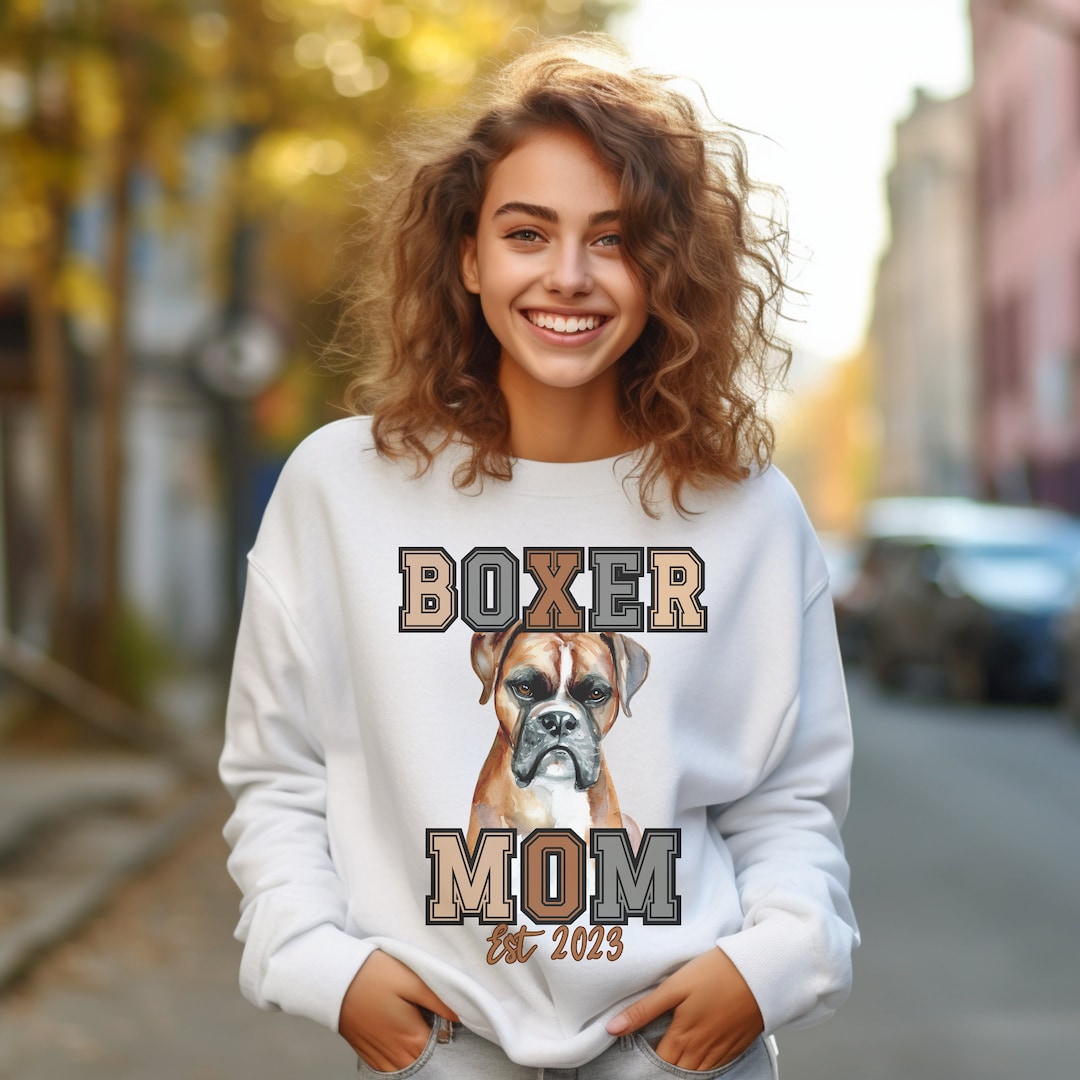 Gift for Dog Lover Boxer Dog Sweater for Dog Mom Gift for Pet Owner Mothers Day Crewneck
