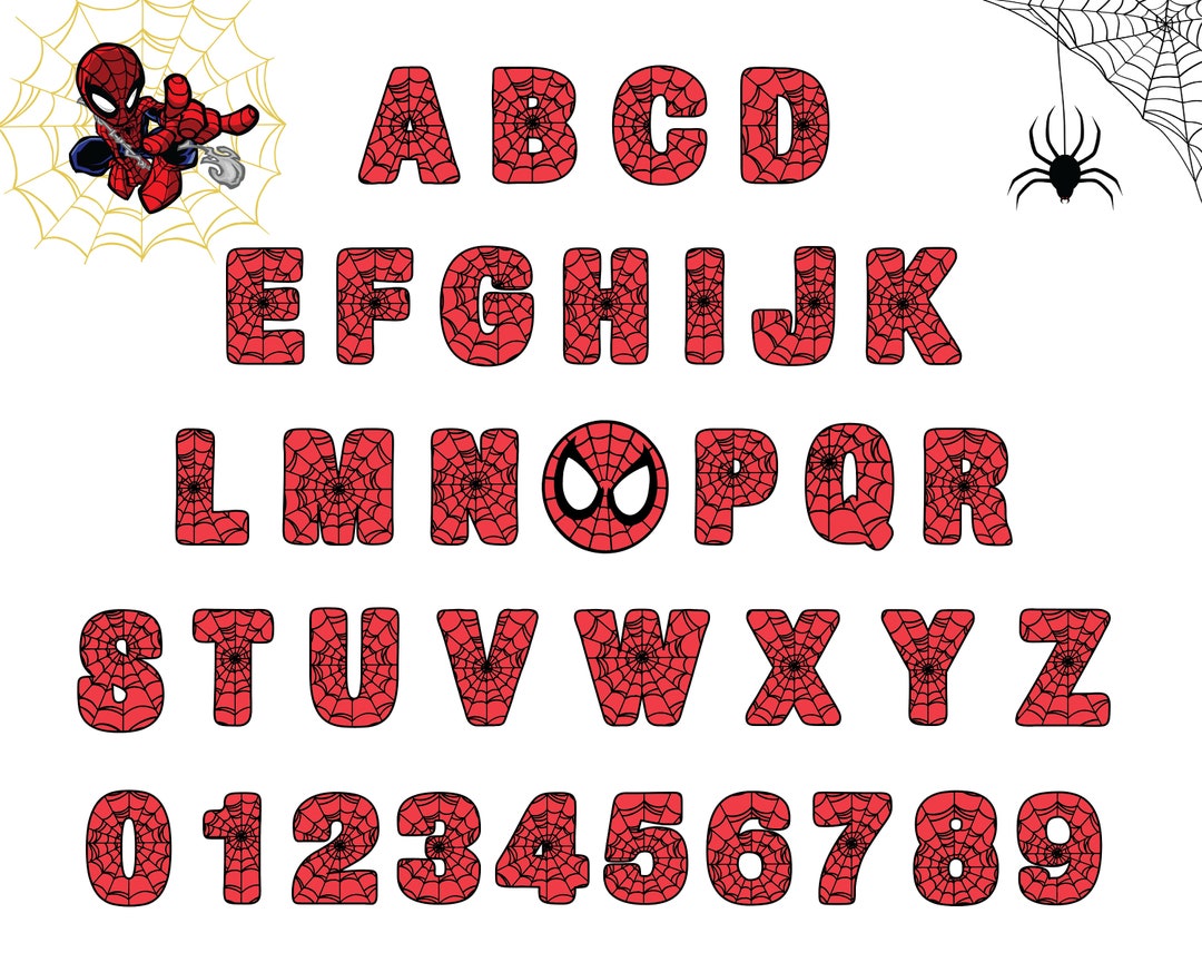 Spider Display Lettering Spider Alphabet PNG, Spider Letters Font Png,spider Font Dxf ...
