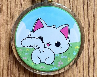 Cat Butt Keychain, Funny Keychain, Gift for Animal Lover, Bag Charm, Accessory, Cute Gift, Kawaii Keychain, Pet Keychain, Animal Keychain