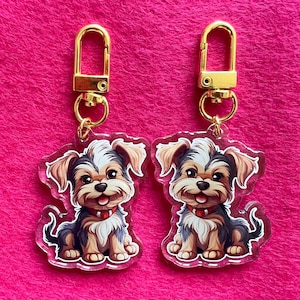 Porte-clé Yorkshire Terrier, porte-clé Yorkie, cadeau Saint-Valentin, porte-clé chien, cadeau pour amoureux des animaux de compagnie, porte-clé chiot, cadeau pour propriétaire de chien, maman de chien