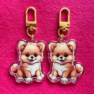 Portachiavi Pomerania, regalo di San Valentino, portachiavi per cani, regalo per amanti degli animali, portachiavi per cuccioli, regalo per proprietari di cani, regalo per mamme di cani, regalo per papà di cani