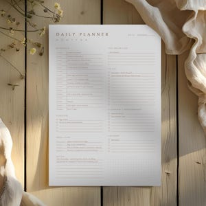 Daily Planner Printable - Undated Minimalist Household Planner and Time-Blocking Schedule