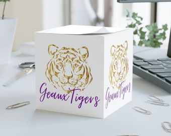 Paarse en gouden Geaux LSU Tigers Note Cube