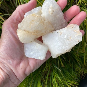 Handfull of Milky White Quartz Crystal Stones
